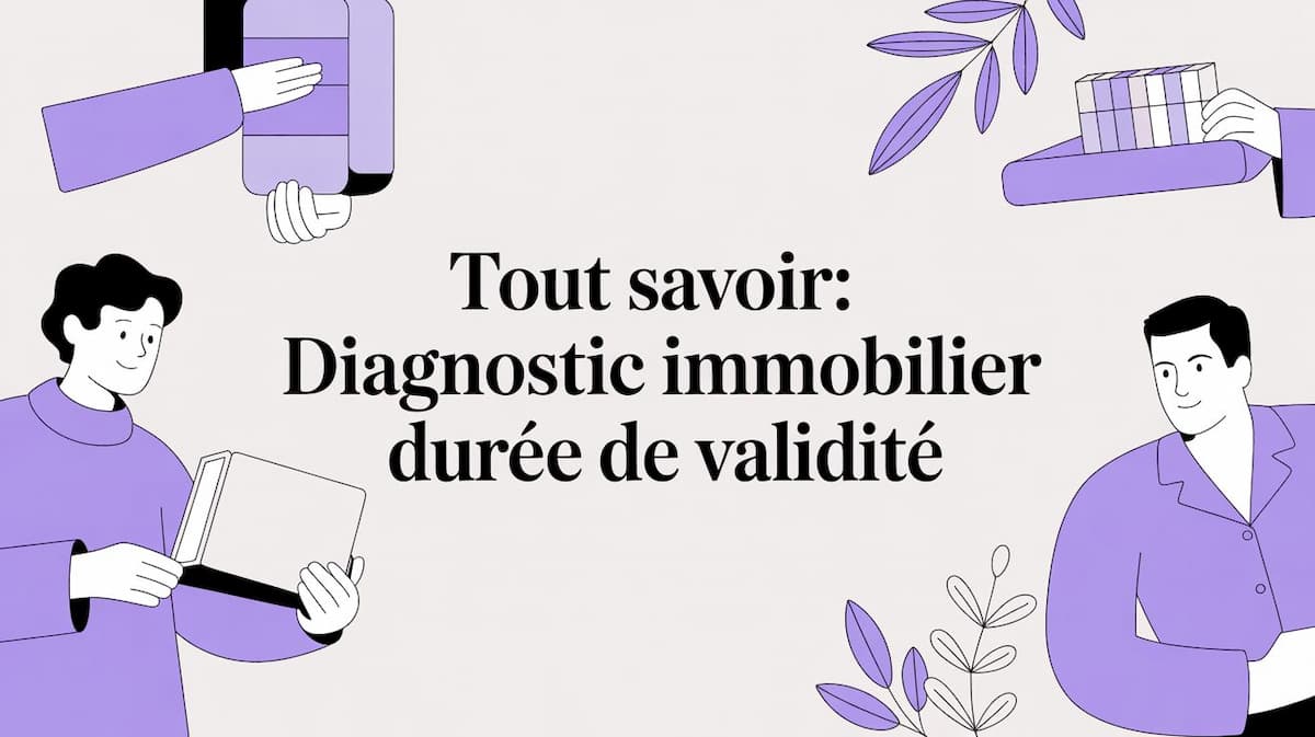 Dossier de diagnostics immobiliers avec tampon indiquant la durée de validité