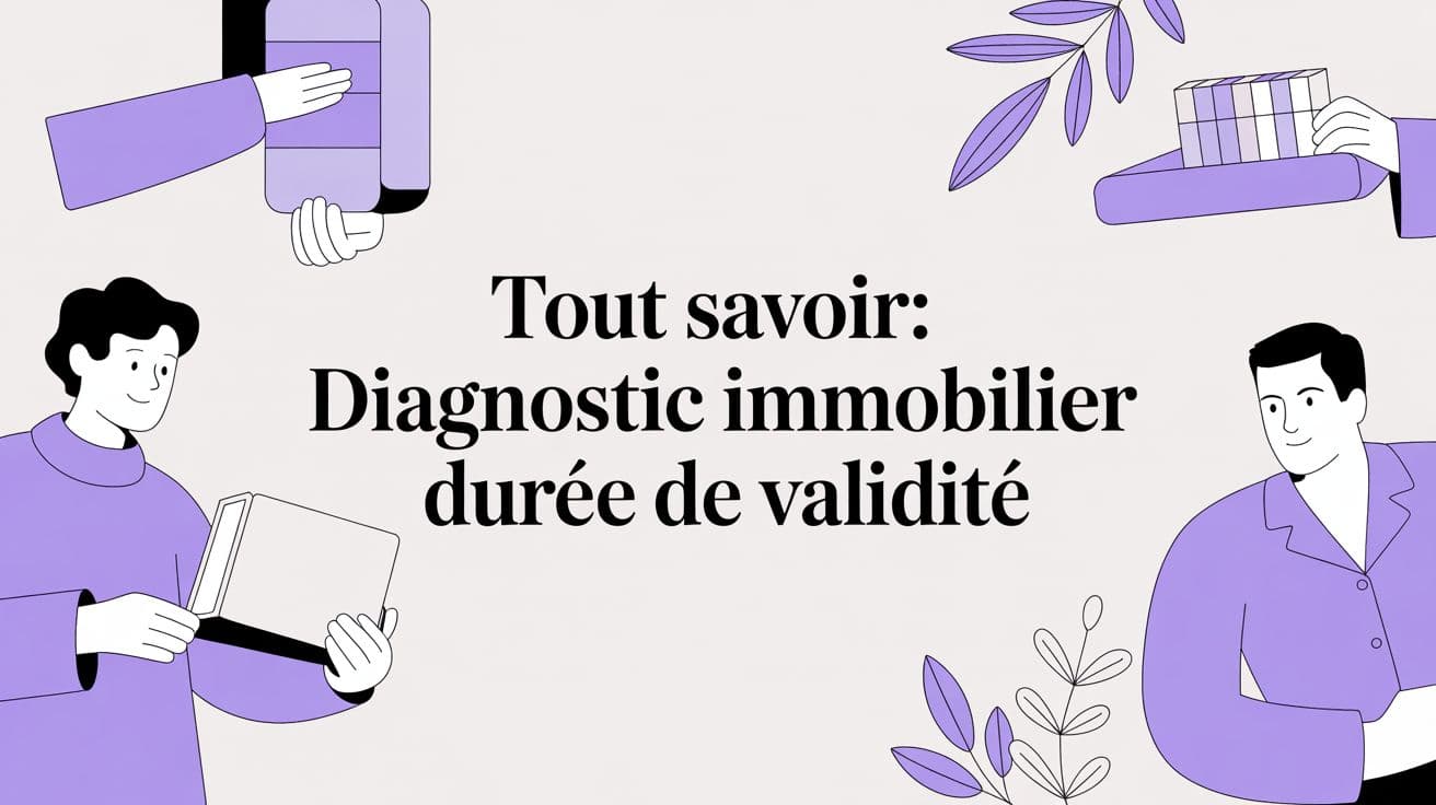 Dossier de diagnostics immobiliers avec tampon indiquant la durée de validité